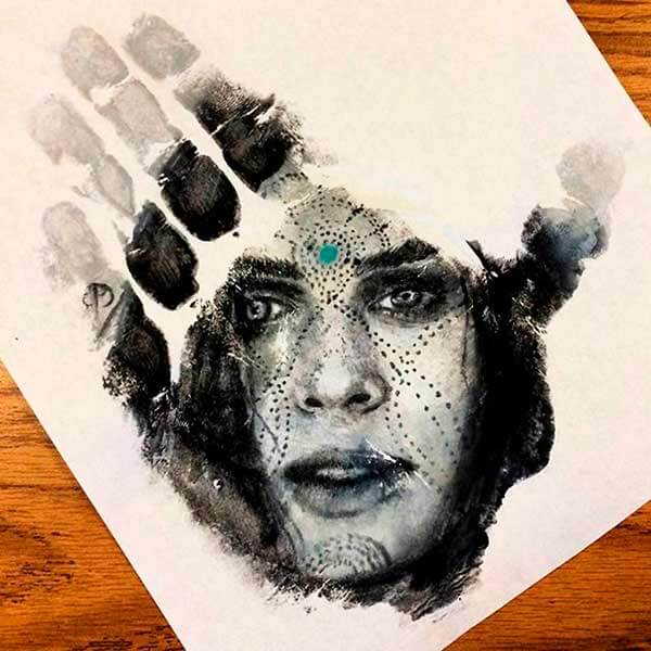 рисунок на ладони рисунок на ладони